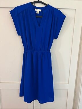 Monteau Cobalt Blue V-Neck Midi Dress